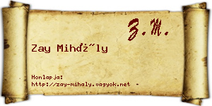 Zay Mihály névjegykártya